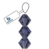 3mm Tanzanite Preciosa Bicone 5" Strand