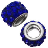 Barrel 12mm Rhinestone Bead, Royal Blue 5/pk