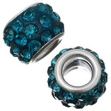 Barrel 12mm Rhinestone Bead, Dark Aqua 5/pk