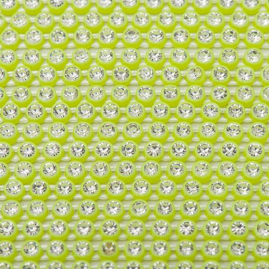 Plastic 2.4mm Neon Yellow Rhinestone Banding by the Yard