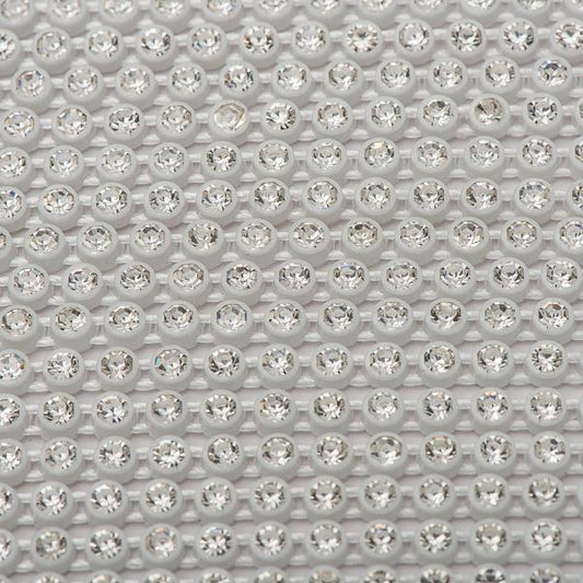 Plastic 2.4mm White Rhinestone Banding 10yd/pk