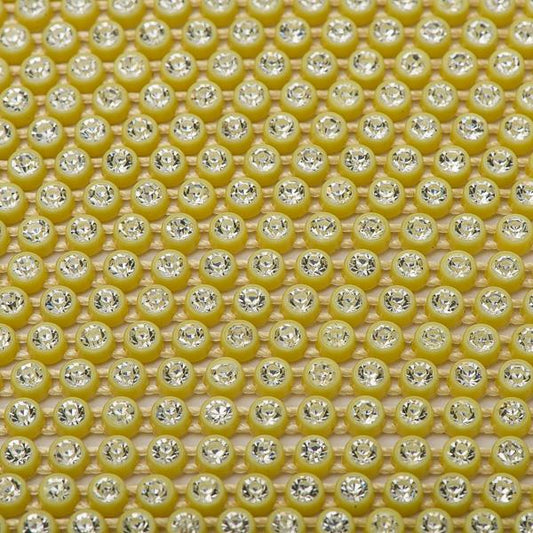 Plastic 2.4mm Yellow Rhinestone Banding 10yd/pk