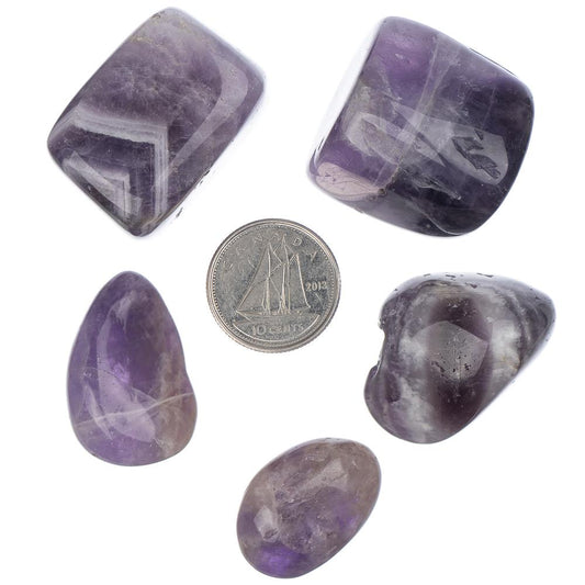 Amethyst (Chevron) Tumbled Stone - Each