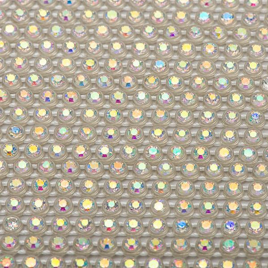 Plastic 2.4mm Crystal AB Rhinestone Banding 10yd/pk