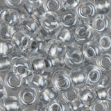 6/0 Miyuki Seed Beads #0242 Crystal Sparkling Pewter Lined 22g