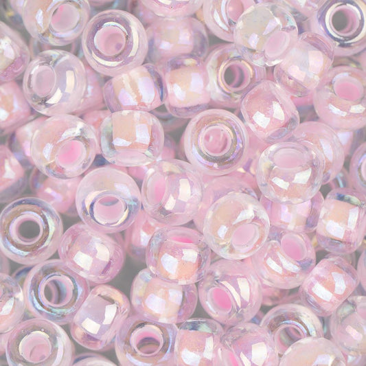 6/0 Miyuki Seed Beads #0272 Pink Lined Crystal AB 22g