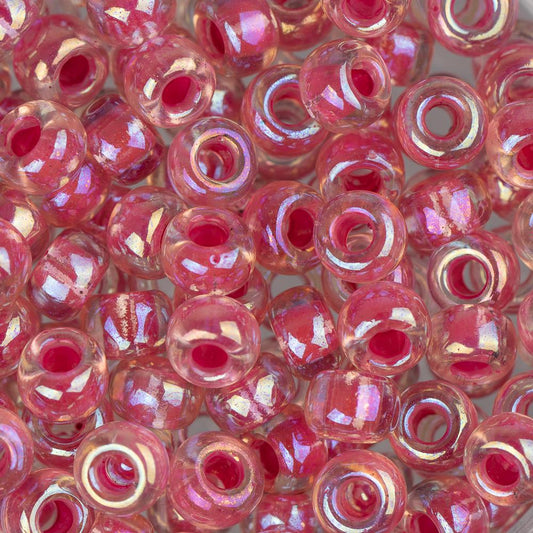 6/0 Miyuki Seed Beads #0355 Hot Pink Lined Crystal AB 22g