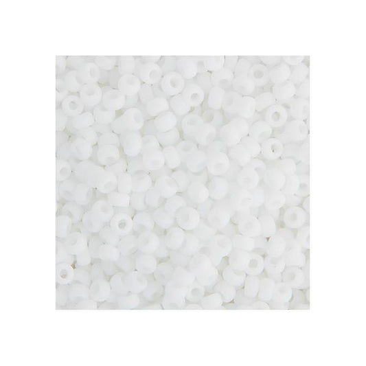 6/0 Miyuki Seed Beads #0402F Opaque White Matte 22g