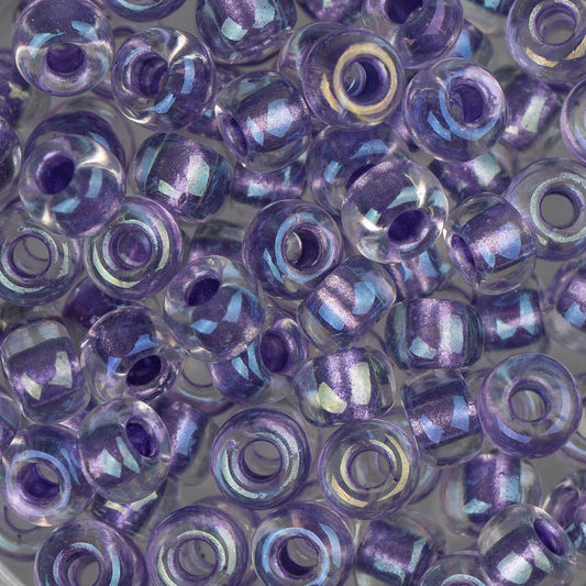 6/0 Miyuki Seed Beads #2607 Sparkling Purple Lined Crystal AB 22g