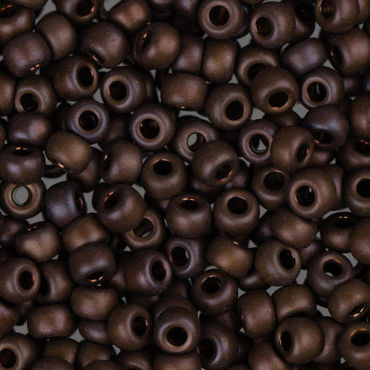 8/0 Miyuki Seed Beads #2005 Metallic Copper Matte AB 22g