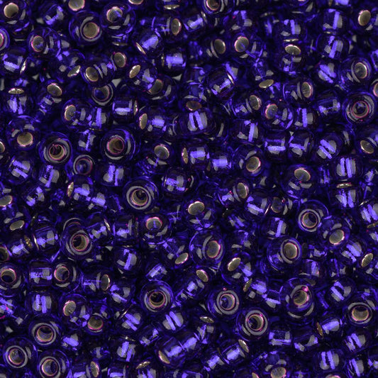 11/0 Miyuki Seed Beads #1427 Silver Lined Dark Violet 22g