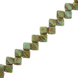 *Czech Silky Beads 40/strand - Turquoise Travertine