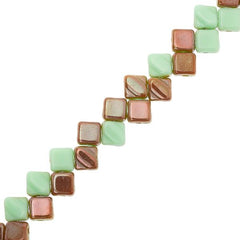 *Czech Silky Beads 40/strand - Green Apricot