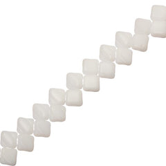 *Czech Silky Beads 40/strand - White Alabaster