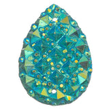 Turquoise AB 18x25mm Tear Drop Sew On Stone #9055-07 10/pk