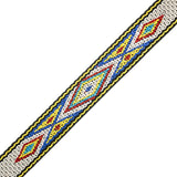 3/4" Embroidered Trim, White & Blue 5ft/Pkg