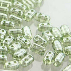 *Czech Rulla Beads Crystal Green Luster 22g